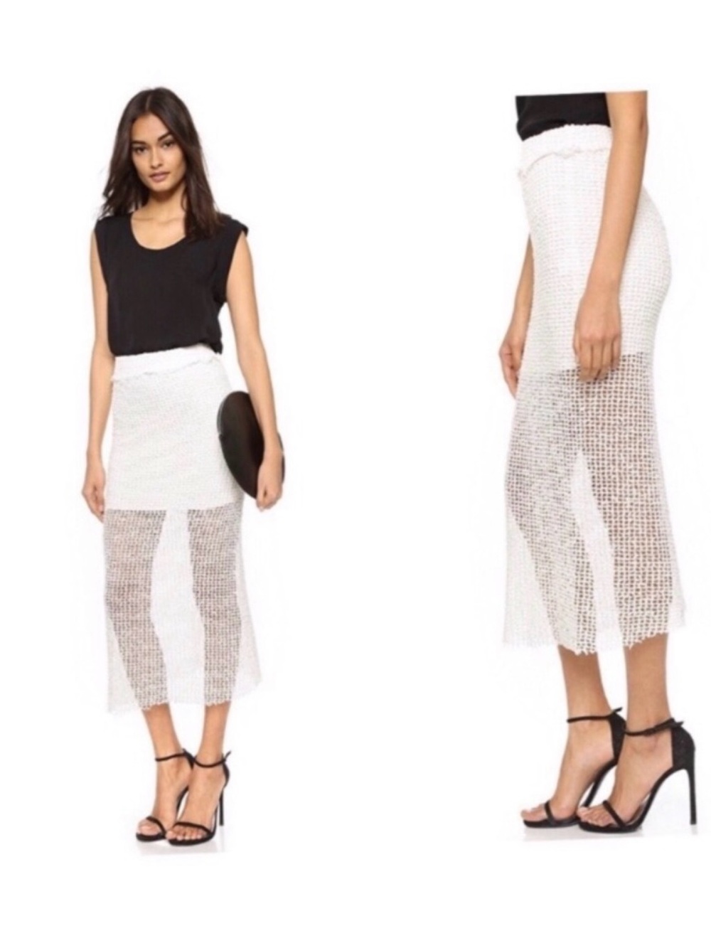 Iro jeans white knit skirt size 36 small new